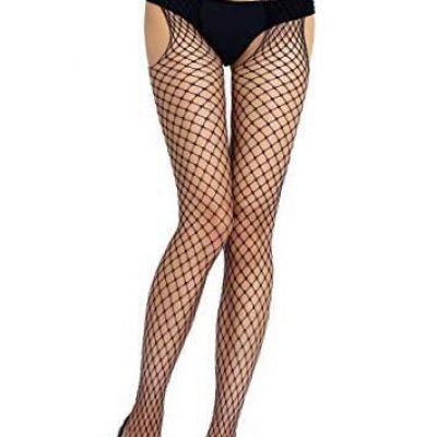 Fishnet Stockings Womens High Waist Tights Sexy Sheer Mesh One Size Black_5022